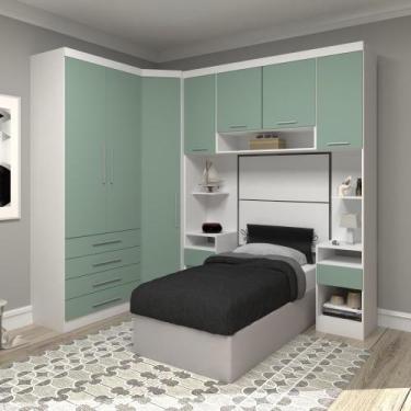 Imagem de Guarda Roupa Dormitório Modulado Alpes Solteiro Canto - Roupeiro Lucia