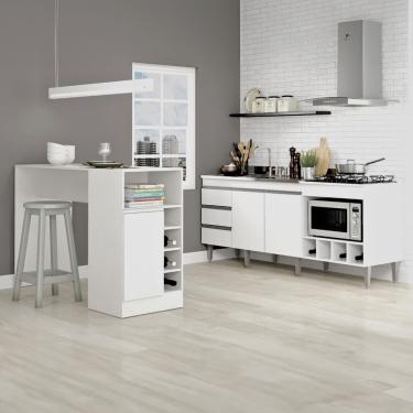 Imagem de Kit para Cozinha Balcão Pia Cooktop com Bancada Ilha Gourmet mdp Branco 2035 menu