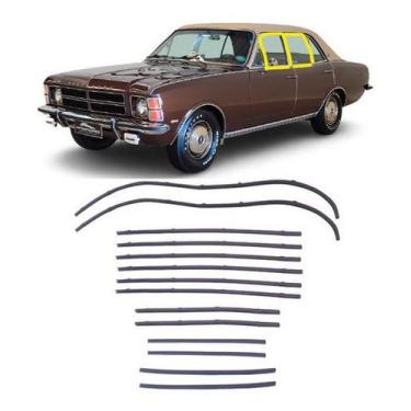 Imagem de Kit Borrachas Vidro Canaleta E Pestanas Opala 4 Portas 68/84 - Disk Bo