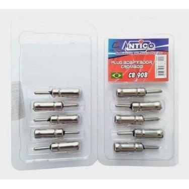 Imagem de Kit C/ 10 Peças Cb90 Plug Adaptador Cromado Para Antena - Ântico