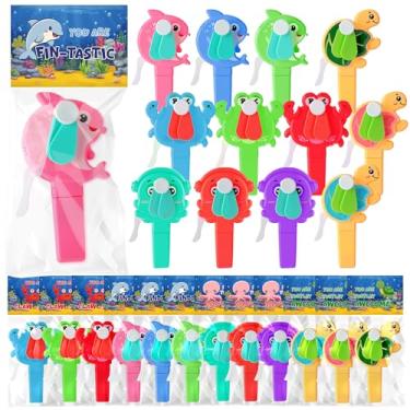 Imagem de Kittmip Pacote com 24 mini ventiladores portáteis com cartões presentes, animais fofos, frutas, sorvete, prensa, ventiladores de resfriamento para festa de aniversário de verão, fim de ano, piscina