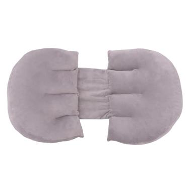 Imagem de Travesseiro Ajustável para Gestante, Tecido Aveludado (Cinza)