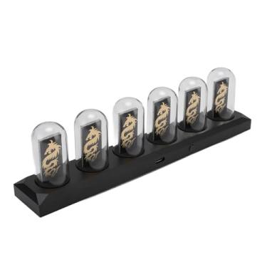 Imagem de Relógio de Tubo RGB, Relógio de Mesa Digital IPS de 1,14 Polegada Com 16 Milhões de Cores, Sem Necessidade de Montagem, Decoração Retro para Amigos, Simulação de Relógio de