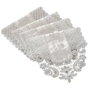 Imagem de Cachecol de mesa retangular bordado de renda para casamento 30 x 150 cm