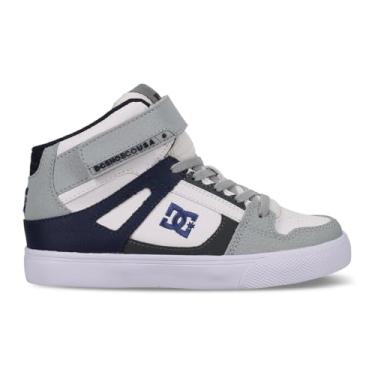 Imagem de DC Shoes Tênis de skate unissex infantil Pure Hi Top Ev, Cinza/Azul/Branco, 21