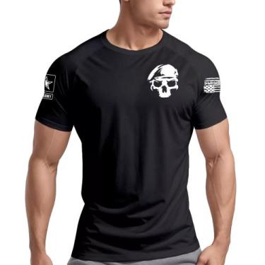 Imagem de Camiseta Dry Fit Original Masculina Caveira Bope Muscle Fit, GG, Cavei