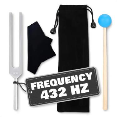 Imagem de Conjunto de diapasão DIMROM 432 Hz em aço inoxidável com martelo e bol