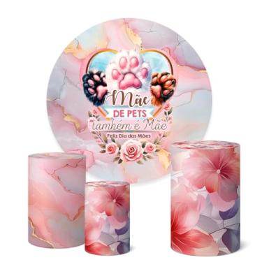 Imagem de Trio Capas Cilindro + Painel Redondo Sublimado 1,50m Dia Das Mães (K1MAE021)