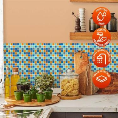 Imagem de Revestimento de Azulejo Pastilhas de Vidro Coloridas 250 - Inove Papéi