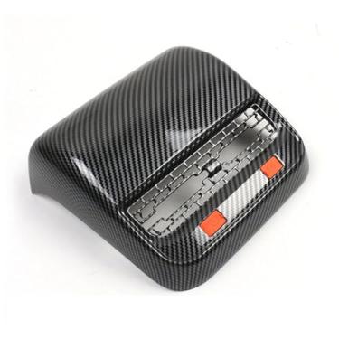 Imagem de STAMOO Tampa de ventilação traseira para acessórios Tesla Model 3 Y console central caixa de apoio de braço condicionador traseiro filtro de saída protetor de grade (fibra de carbono brilhante)