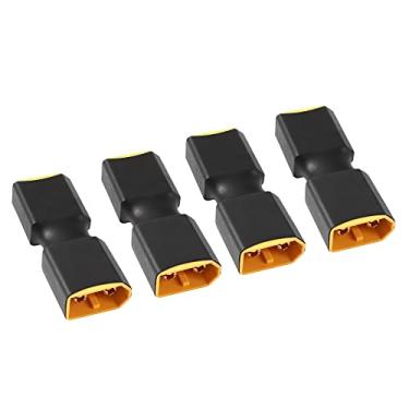 Imagem de RIIEYOCA XT60 conector macho para macho sem adaptador de fio, adaptador de conector XT60 para RC FPV carro avião drone bateria LiPo etc XT60 conversão de porta (pacote com 4)
