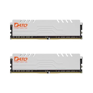 Imagem de DATO DDR4 RAM 32GB | 16GBx2 | 3200MHz com dissipador de calor dimm PC3200 CL16 1,35V PC4-25600 288Pin Non-ECC UDIMM Módulo de memória para jogos - Branco extremo