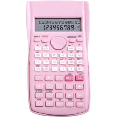 Imagem de Calculadora Científica Com Display Duplo E 240 Funções Matemática - 10+2 Desligamento Automático Edição Eletrônica Engenharia Física Química Faculdade Cursos Pilha AAA - D7 Store (rosa)
