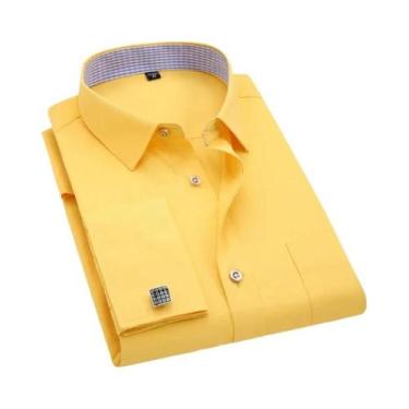 Imagem de Camisa Masculina Branca de Manga Comprida com Punho Francês - Tamanhos