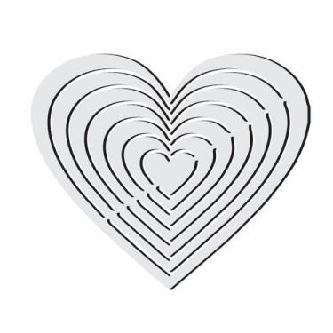 Imagem de Gabarito Coração Patchwork Fuxico Régua Molde Acrilico - Fenix