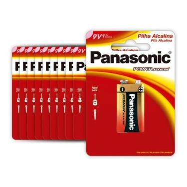 Imagem de 10 Bateria 9V Pilha Panasonic Alcalina Original Atacado