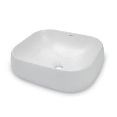 Imagem de Cuba de Apoio para Banheiro/lavabo Cerâmica Quadrada 46 Cm Branco