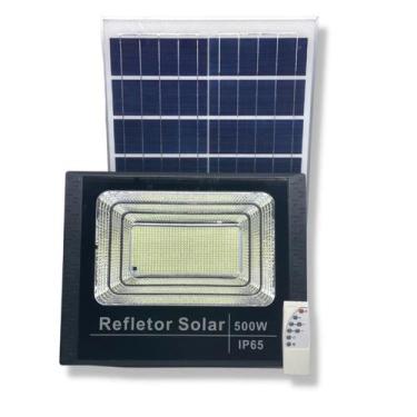 Imagem de Refletor Solar Led Holofote 500w + Placa Solar + Controle - IRIS