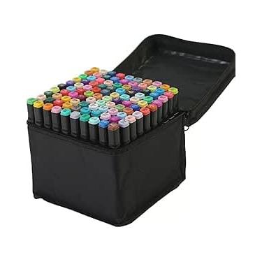 Imagem de Estojo Caneta Marcador Touch para Colorir Desenho Boobie Goods Profissional, Ponta Dupla, Codificados por Cores, Caixa de Bônus marcadores artisticos, Canetinha Coloridas para Boobie Goods (100 Cores)