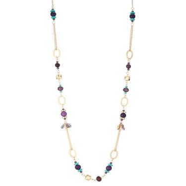 Imagem de Dazylleco Colares longos de ouro boho para mulheres, corrente com contas, colar longo, bijuteria de ouro, presente de aniversário para ela, Pedra, Sem Pedra Preciosa