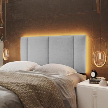 Imagem de Cabeceira Casal Estofada com LED