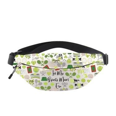Imagem de UJIMS Bolsa de cinto para mãe, tênis, presente temático, para amantes de tênis, esportes, mãe, bolsa de cintura, Bolsa de cinto de tênis, Large, Pochete grande (4 bolsos com zíper)