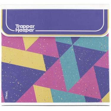 Imagem de Pasta Trapper Keeper, design retrô, fichário de 2,5 cm inclui 2 pastas e bolso extra, anéis de metal e clipe de mola, armazenamento seguro, bloco de cores, material escolar Mead (260038FN-ECM)