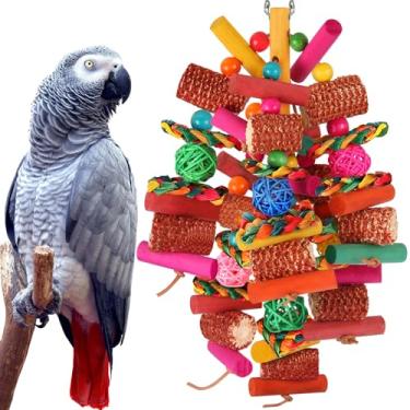 Imagem de Kyouki Brinquedos de papagaios para calopsitas, periquitos, conures, pombinhos, quakers, papagaios, caiques, senegals, Meyer e outros pássaros pequenos/médios - Brinquedo natural para mastigar e
