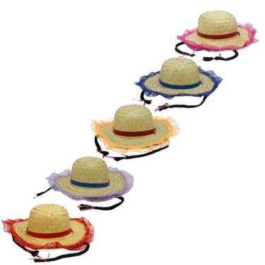 Imagem de Chapéu Festa Junina Infantil Com Tranças E Renda Fantasia Caipira Meni