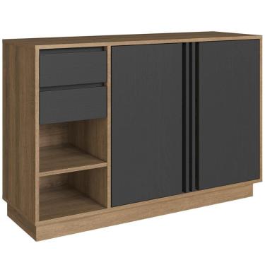 Imagem de Balcao Office Para Escritorio 2p 2g 110 Cm Ab5200 Faem Mel Grafite