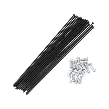 Imagem de INFINAUTO Conjunto de 20 raios retos de bicicleta de tração 14G de 160 mm, raios de roda de bicicleta de tração reta, aço carbono, preto