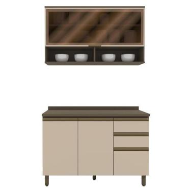 Imagem de Cozinha Modulada Connect 2 Peças com Aéreo Basculante e Balcão 120cm -