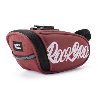 Imagem de ROCKBROS Bolsa para selim de bicicleta, leve de 120 g, bolsa de assento de bicicleta com logotipo refletivo e pendurada em luz LED, impermeável, concha 3D, bolsa de armazenamento para bicicletas de