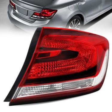 Imagem de Bincmay Conjunto de luz traseira externa adequado para Honda Civic 2013-2015 13 14 15 Civic Lâmpada traseira de freio traseiro substituição do lado do passageiro (serve apenas para 4 portas)