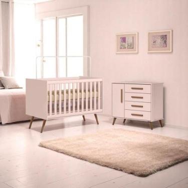Imagem de Berco mini cama q encanto retro rosa (3820.91) + comoda sap. 1pt/4gav 