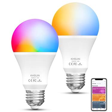 Imagem de Lâmpadas inteligentes brilhantes, lâmpadas de LED ajustáveis 2700K-6500K, 120W equivalentes a 1300 Lumen E26 A19 WiFi RGB Lâmpada Alexa que muda de cor compatível com Alexa, Google Home, lâmpada inteligente de 13W, pacote com 2