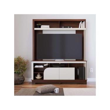 Imagem de Estante para TV até 65" 2 Portas Colibri Belaya, Nogueira Real e Off W