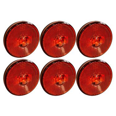 Imagem de 6 Lanterna Lateral Carreta Led 65mm Randon Caminhão Laranja