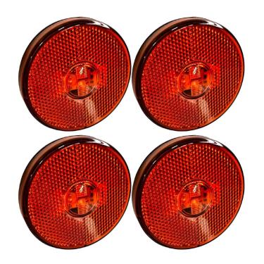 Imagem de 4 Lanterna Lateral Carreta Led 65mm Randon Caminhão Laranja