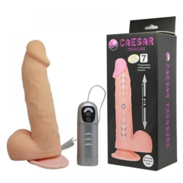 Imagem de Pênis Realístico 7 Modos De Vibração Brinquedo Íntimo Vibrador Penetrável Feminino Cyberskin PE056