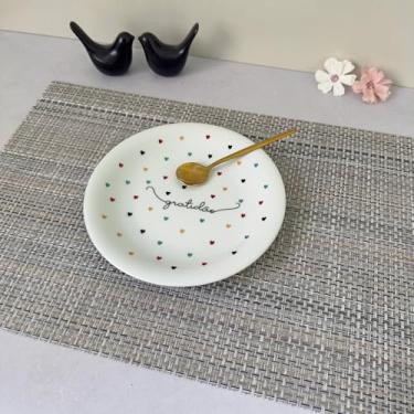 Imagem de Lugar Jogo Americano Retangular de Mesa Posta Jantar Descanso Prato Cozinha 1 Peça (Branco Trançado Mod E)