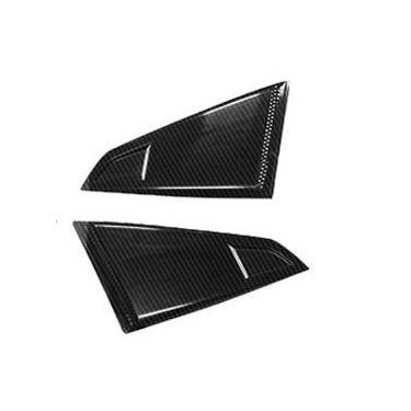 Imagem de Janela de triângulo traseiro de carro acabamento de bochecha de tubarão para Mustang 2024+ tampa de acabamento de janela lateral traseira acessórios de carro (visual de carbono estilo C)
