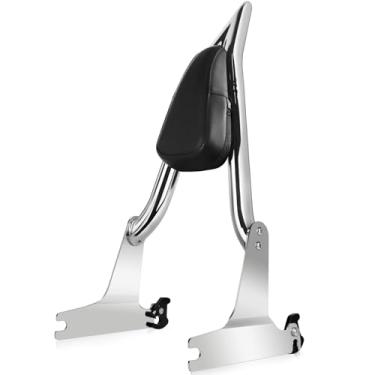Imagem de kekykm Encosto traseiro do passageiro Sissy Bar para Harley Softail FXST FXSTB FXSTC FXSTS FLSTF FLSTFB FLSTSB FLSTSE 2006-2017, barra sissy rápida de 66 cm de altura, cromada