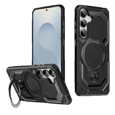 Imagem de Capa com suporte magnético para Samsung Galaxy S25 Ultra S24 S23 Plus S20 Fe S22 S21 A55 A35 A25 A16 A15 A14 A13 5g A06 4g (para Galaxy S25 Plus/preto)