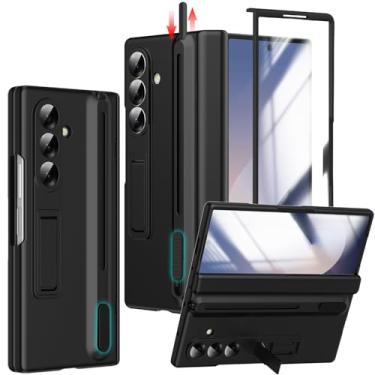 Imagem de YQODSZ Capa para Samsung Galaxy Z Fold 6 com suporte para caneta S e caneta Stylus, capa com suporte para caneta de cobertura total com suporte de dobradiça e suporte para Z Fold 6 preta