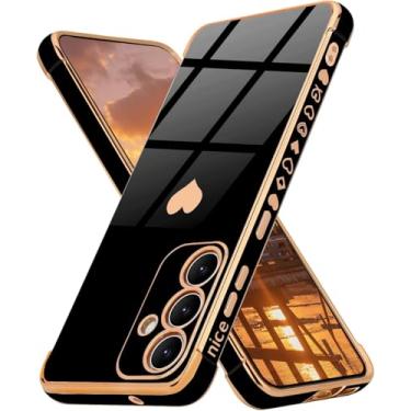 Imagem de Capa feminina para Samsung Galaxy S23 para Samsung Galaxy S23, linda capa de proteção de silicone macio e brilhante para Samsung S23 5G (preto)