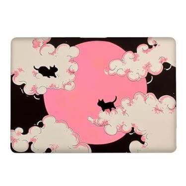 Imagem de Yicomon Compatível com MacBook Air 15 polegadas 2023 M2 2025 chip M4 modelo A2941 A3241, capa rígida de plástico para Mac Air 15 com Touch ID (2023) - Gato da lua fofo