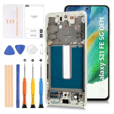 Imagem de Olivechard Para Samsung Galaxy S21 FE 5G G990 OEM AMOLED Tela LCD Original + Moldura Oliva S21 FE SM-G990u/u1/w/b/e 16.3 cm LCD Screen Display Substituição Touch Digitalizador Kit de Montagem