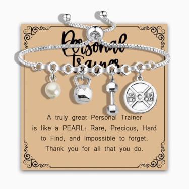 Imagem de MAOFAED Presente de personal trainer, pulseira de instrutor de fitness, joias de treino de ginástica, presentes para treinador de fitness