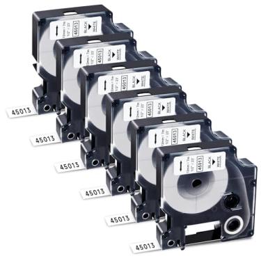 Imagem de FOXLINE Compatível com fita de etiqueta D1 45013 12 mm S0720530, substitua para refis de etiquetadora Dymo a45013, para impressora LabelManager 160 210D 220P 280 420P PnP 360D 450, preto em branco